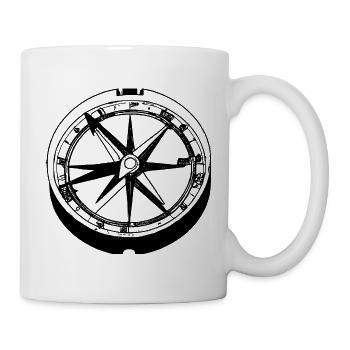 maritimer Kompass zum segeln und die Schifffahrt - Tasse - Weiß - Rechts