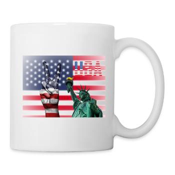 USA, Freiheitsstatue - Tasse - Weiß - Rechts