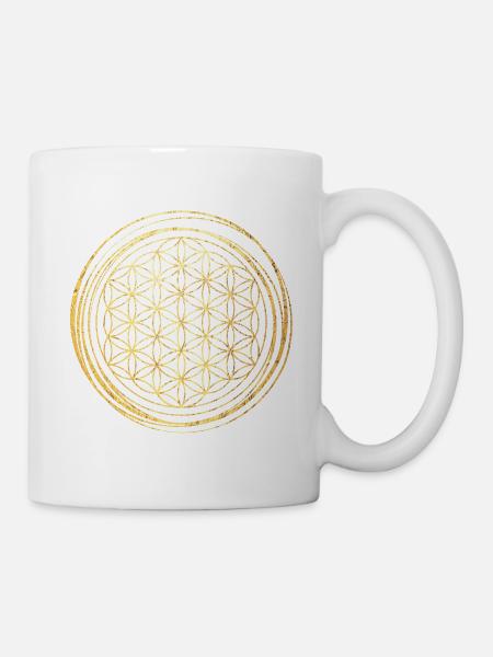 Fleur de Vie en or - Mug blanc - blanc