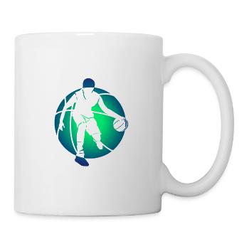 Inverted silhouette sport basketball art - Mug - white - Right