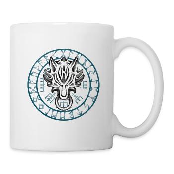 Vegvisir & Fenrir full dotwork tattoo art - Mug blanc - blanc - Droite