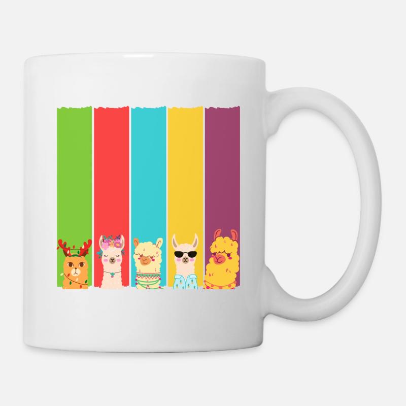 Mon équipe de vacances de lama - Mug blanc - blanc