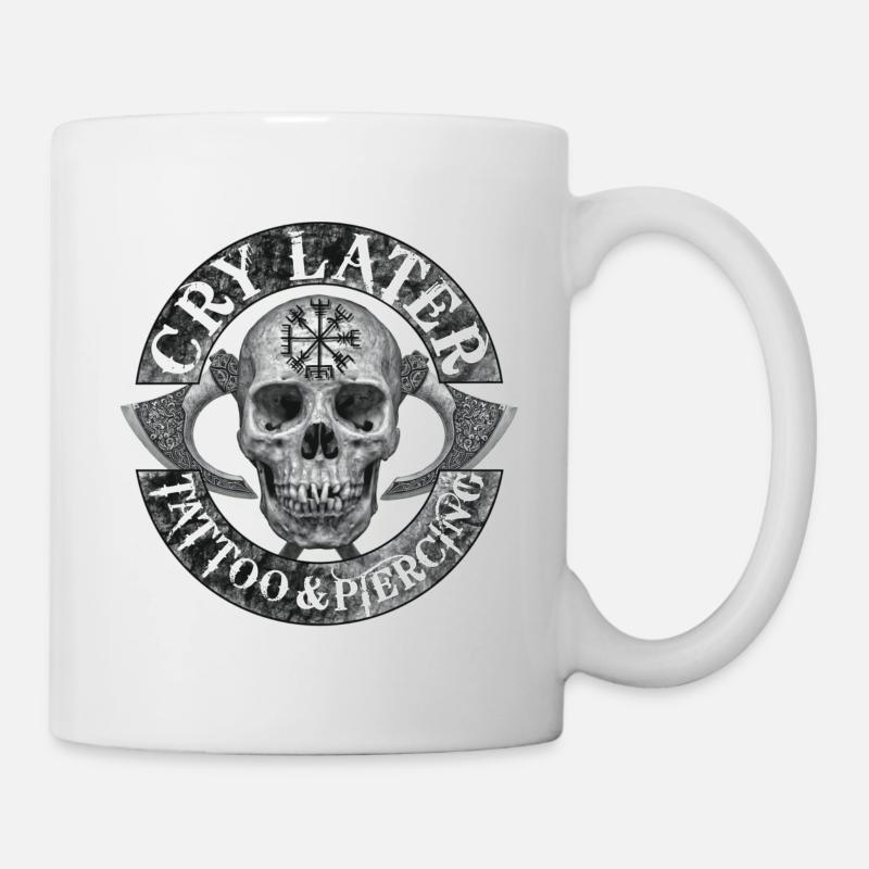 Cry Later Tattoo Piercing - Tasse - Weiß