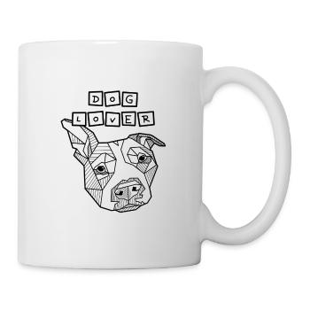 Dog Lover geometric line art - Mug - white - Right
