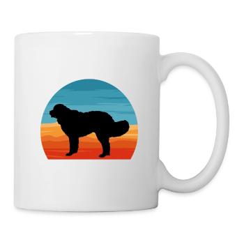Landseer Dog Lover Silhouette Vintage Sunset - Mug blanc - blanc - Droite