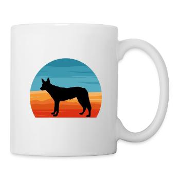 Tamaskan Dog Lover Silhouette Vintage Sunset - Mug - white - Right