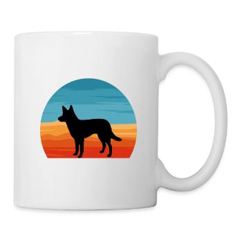 Koolie Dog Lover Silhouette Vintage Sunset - Mug blanc - blanc - Droite