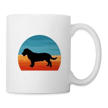 Drever Hundeliebhaber Silhouette Vintage Sonnenuntergang - Tasse - Weiß - Rechts