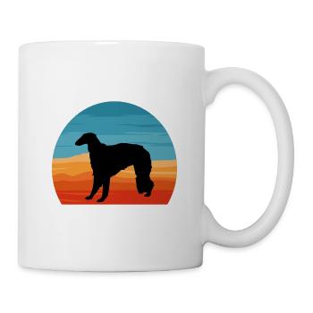 Borzoi Dog Lover Silhouette Vintage Sunset - Mug - white - Right
