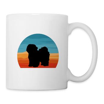 Bolognese Dog Lover Silhouette Vintage Sunset - Mug - white - Right