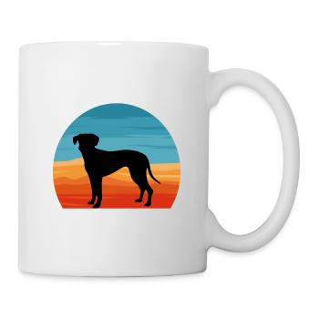 Blue Lacy Dog Lover Silhouette Vintage Sunset - Mug blanc - blanc - Droite