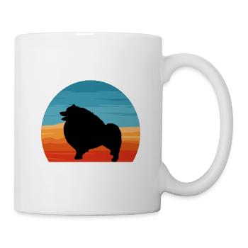 Keeshond Dog Lover Silhouette Vintage Sunset - Mug - white - Right