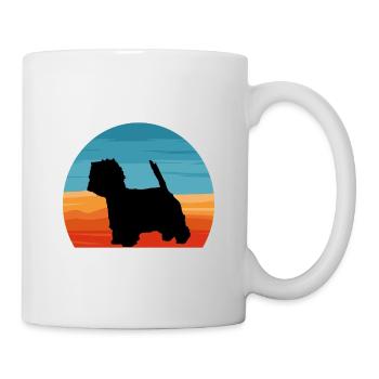 Westie Dog Lover Silhouette Vintage Sunset - Mug blanc - blanc - Droite