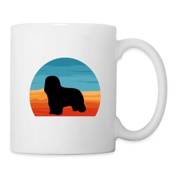 Briard Dog Lover Silhouette Vintage Sunset - Mug - white - Right