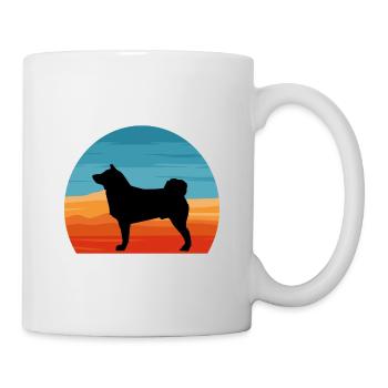 Akita Dog Silhouette Vintage Sunset pour les amoureux des chiens - Mug blanc - blanc - Droite