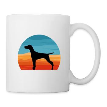 Vizsla Dog Lover Silhouette Vintage Sunset - Mug blanc - blanc - Droite