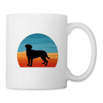 Akbash Hundeliebhaber Silhouette Vintage Sonnenuntergang - Tasse - Weiß - Rechts