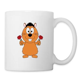 BIBER - OTTER - MARDER - BLUMEN - TIER - LIEBE - Tasse - Weiß - Rechts