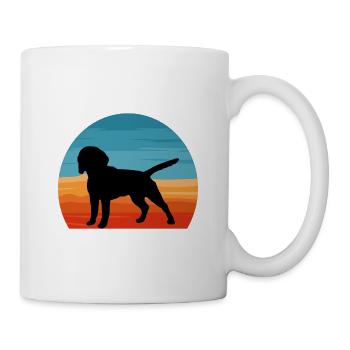 Beagle Dog Lover Silhouette Vintage Sunset - Mug blanc - blanc - Droite