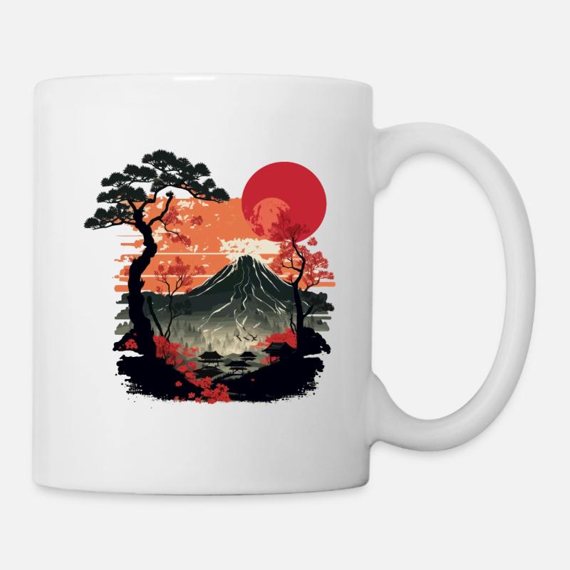 Japanisches Dorf - Tasse - Weiß