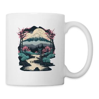 Japanes River with Mountain - Mug - white - Right