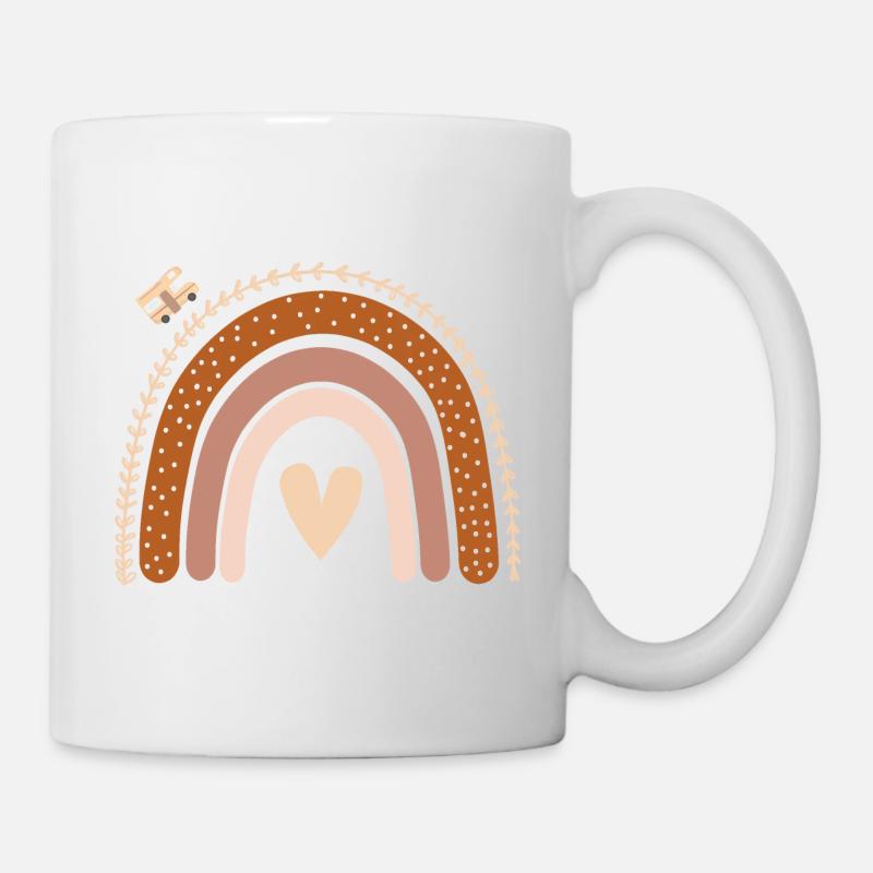 Arc en ciel camping-car coeur - Mug blanc - blanc