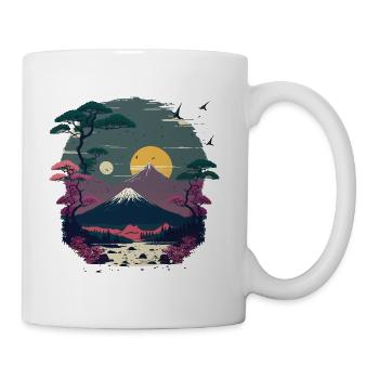 Japanischer Sonnenuntergang - Tasse - Weiß - Rechts