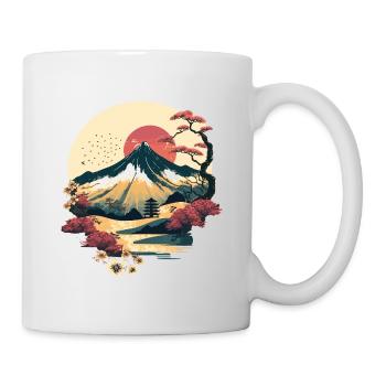 Berg in Japan - Tasse - Weiß - Rechts