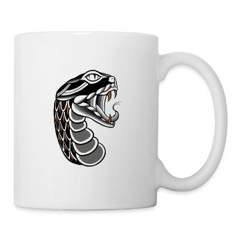 Traditionelle Schlange der alten Schule - Tasse - Weiß - Rechts