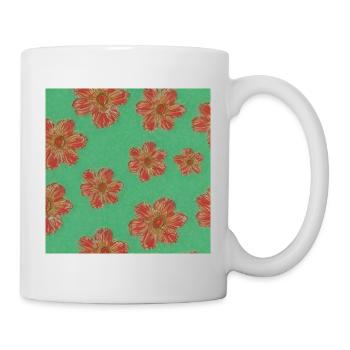 Red flower patterns - Mug - white - Right