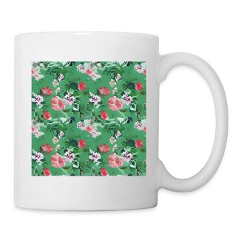 Green flower pattern - Mug - white - Right