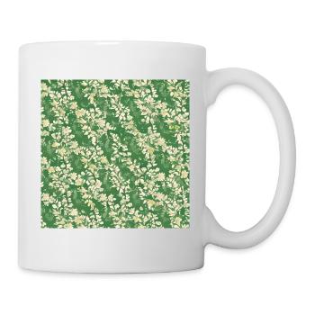 Decorative pattern of green flowers - Mug - white - Right