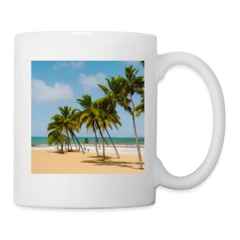 Plage calme avec palmiers - Mug blanc - blanc - Droite