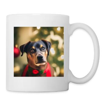 Süßer Weihnachtshund - Tasse - Weiß - Rechts