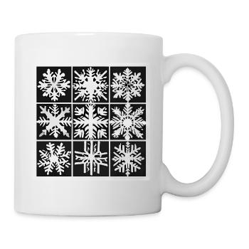 Snow flakes black and white pattern - Mug - white - Right