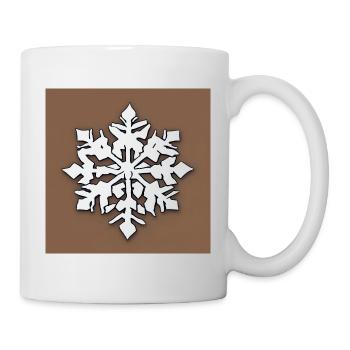 Schneeflockenmuster - Tasse - Weiß - Rechts