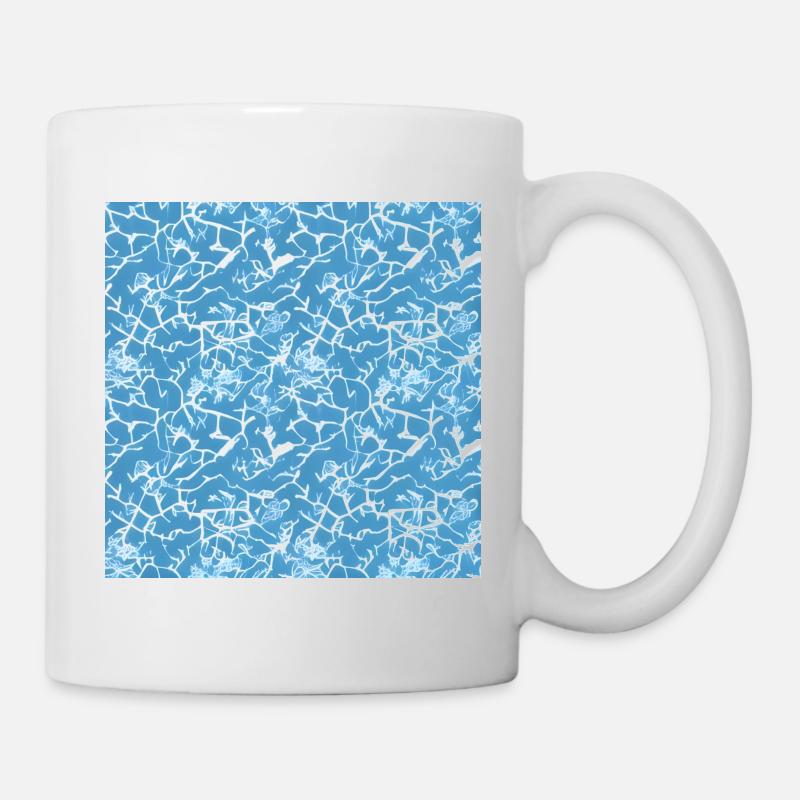 Eismuster auf blauem Hintergrund - Tasse - Weiß