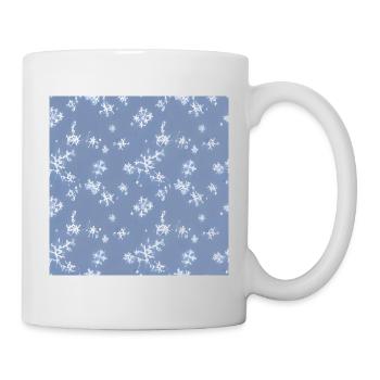 Snow pattern on a blue background - Mug - white - Right