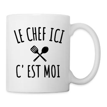 cuisine le chef c' est moi humour cuisinier cadeau - Mug blanc - blanc - Droite