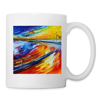 Piste de formule néo-impressionniste - Mug blanc - blanc - Droite