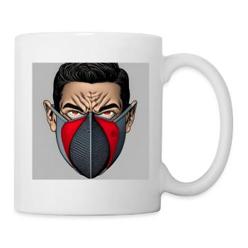 Mann in einer Maske - Tasse - Weiß - Rechts