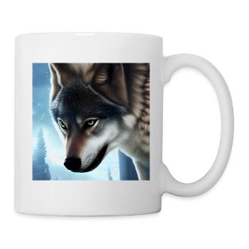 Wolf portrait - Mug - white - Right