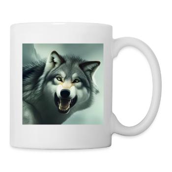 Wütender Wolf - Tasse - Weiß - Rechts
