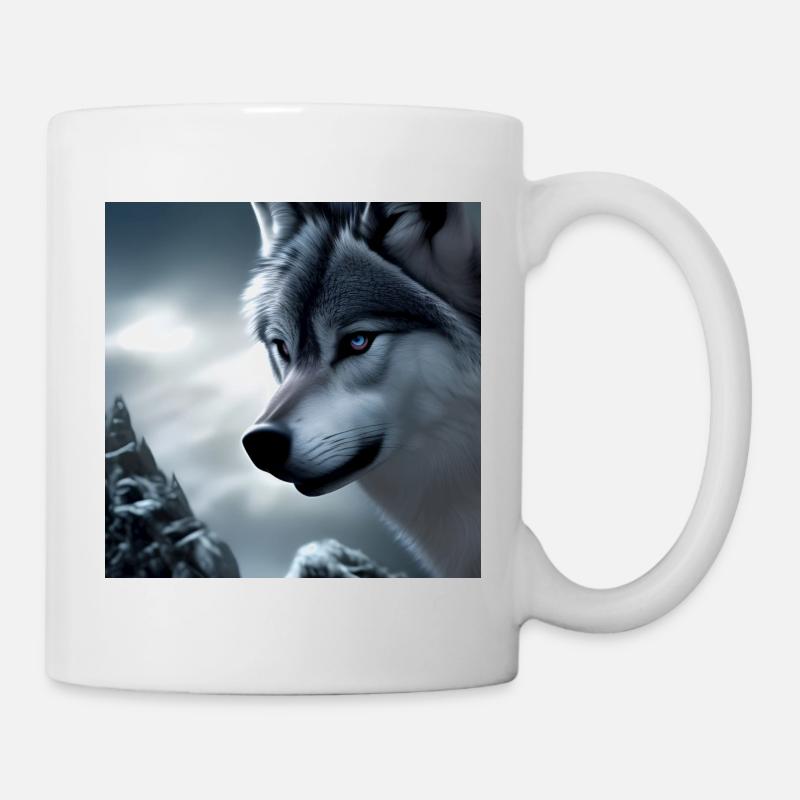 Loup blanc - Mug blanc - blanc