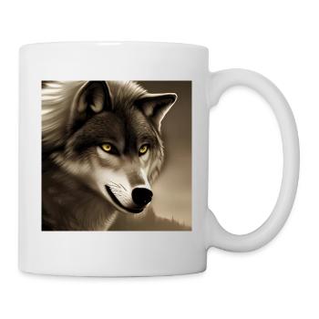 Wolf portrait - Mug - white - Right