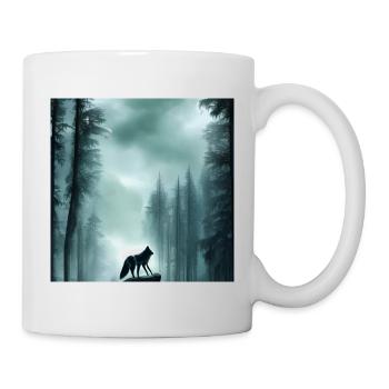 Allein Wolf im Wald - Tasse - Weiß - Rechts