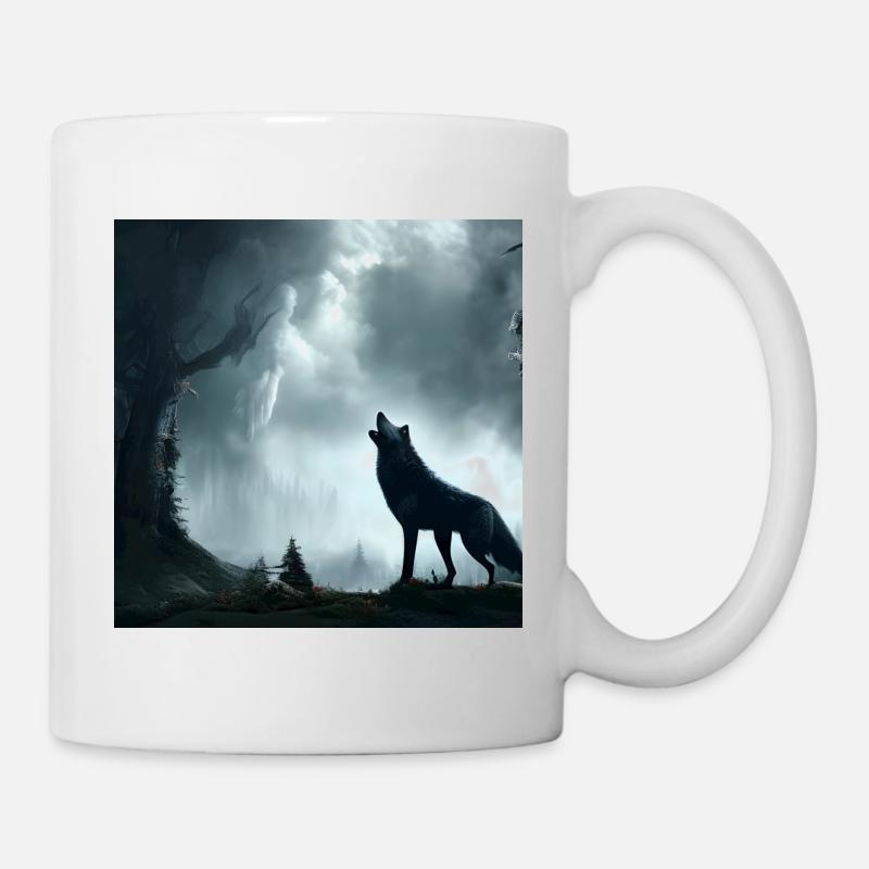 Roaring wolf - Mug - white