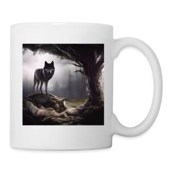Wolf im Wald - Tasse - Weiß - Rechts