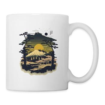 Paysage de gravure sur bois - Mug blanc - blanc - Droite