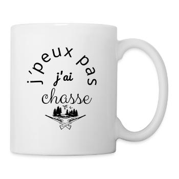 J'Peux Pas J'Ai Chasse noir - Mug blanc - blanc - Droite